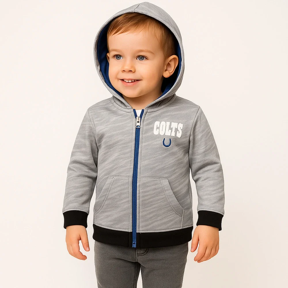 NEW Indianapolis Colts Zip-Up Toddler Hoodie – Size 3T – Gray/Blue